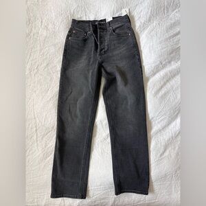 NWT Aritzia Arlo High Rise Straight Jeans - black eyeliner, 25W, 26L